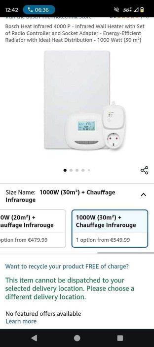 Panou infraroșu BOSCH NOU 1000 W