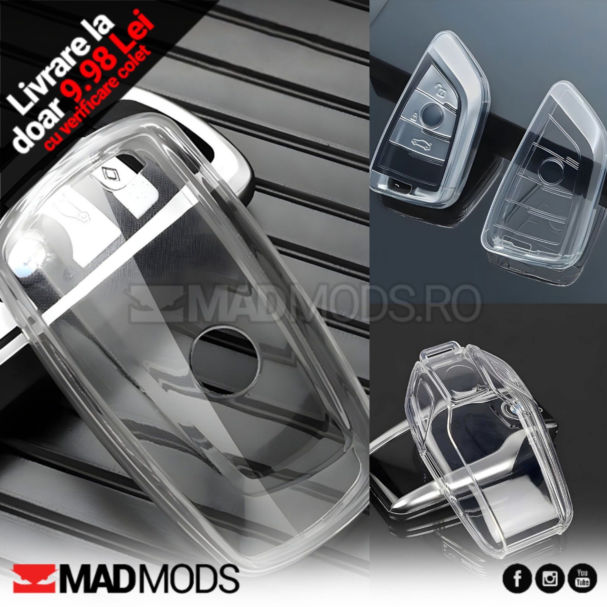 Husa transparenta slim protectie cheie BMW Seria 1 2 3 4 5 6 7 8 X i M