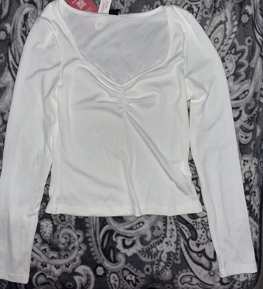 Bluza decoltata alba S