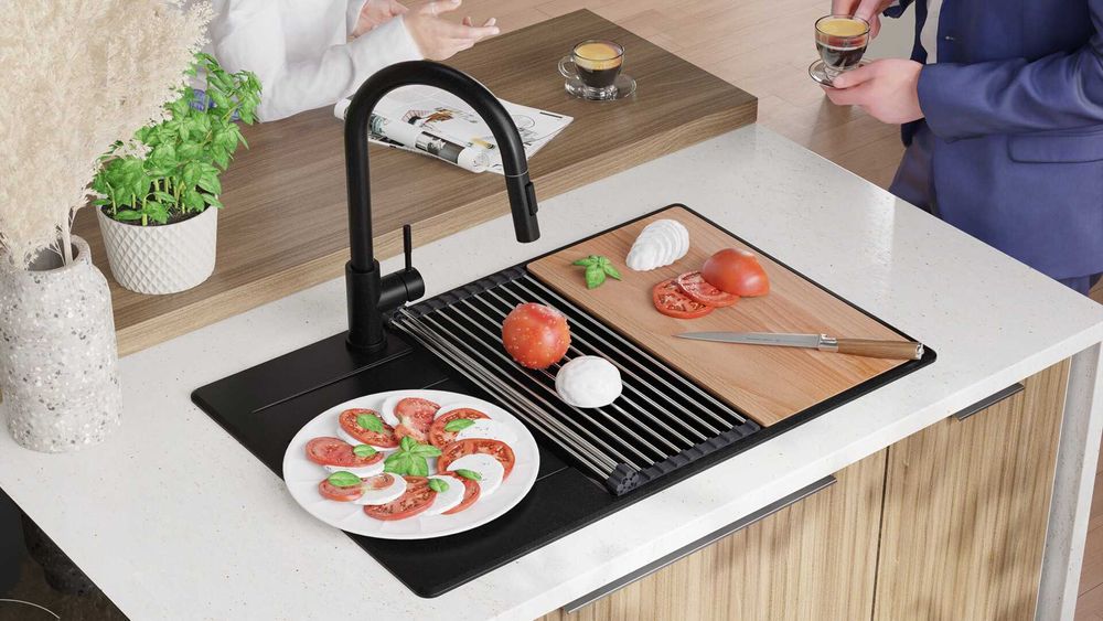 Черна кухненска мивка от гранит Копенхаген 780x500 Top 60