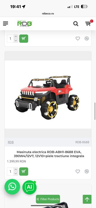 Masinuta electrica RDB 390w4/12v7