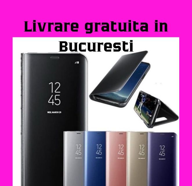 Husa clear view, flip, oglinda Samsung S8, S9, S10 Plus, Note 10 Plus