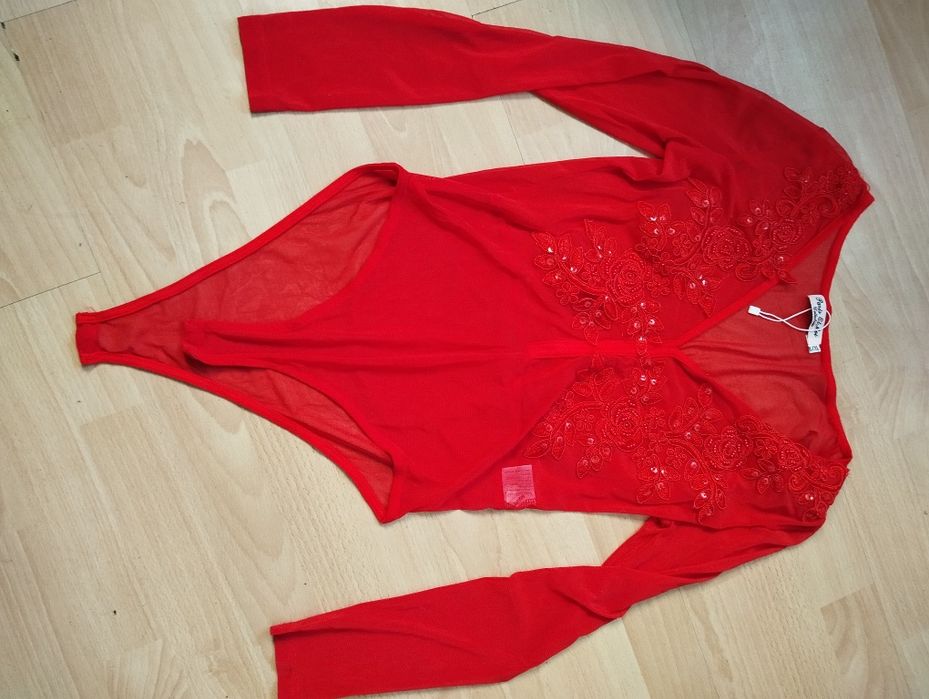 Body nou transparent cu paiete