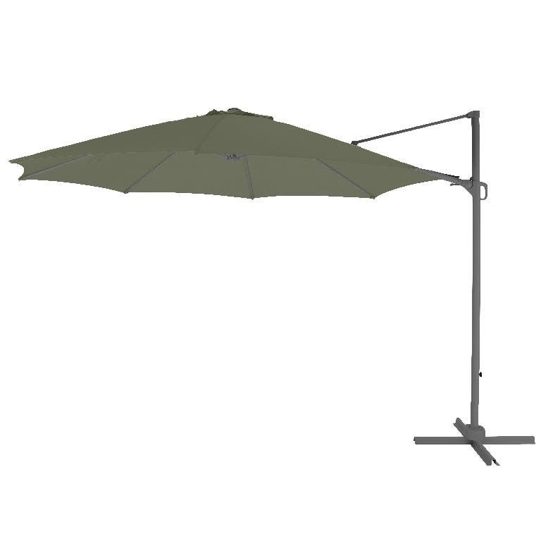 Vand umbrela gradina/terasa, reglabila, verde, 350 cm, 360 grade