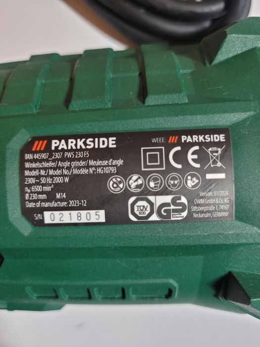Ъглошлайф Parkside PWS 230 F5