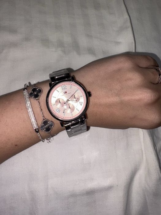 Ceas de mana Tommy Hilfinger roz rose argint argintiu silver nou new