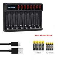 Incarcator Batmax Smart LED Charger + 8 acumulatori AA / AAA