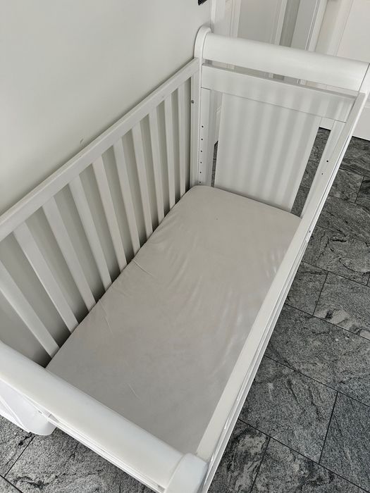 Pătuț lemn bebe alb