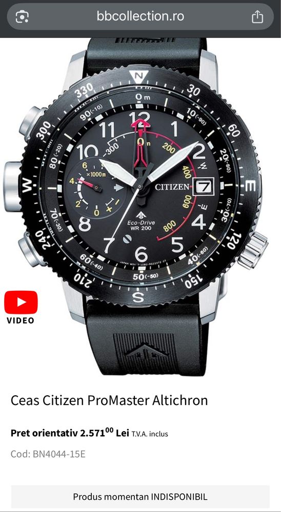 Citizen ProMaster Altchron BN4044-15E NOU! Garantie