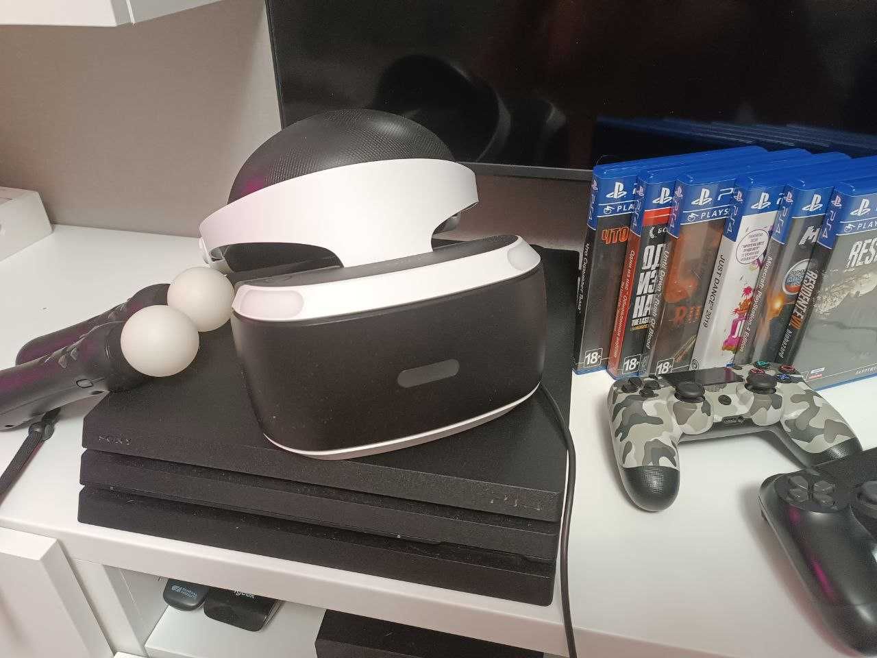 PlayStation 4 Pro + VR + 3 игры для VR (очки виртуальной реальности)