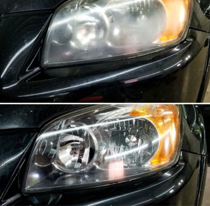 Чистка и полировка фар паром
