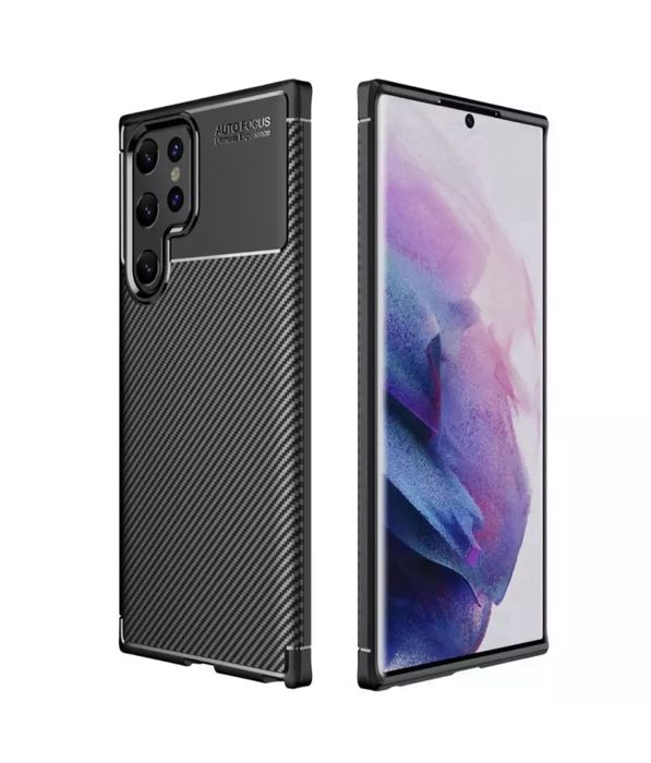 Husa Carbon Case Samsung S22/S23/S24/S25 Plus Ultra Slim Neagra 0,5MM
