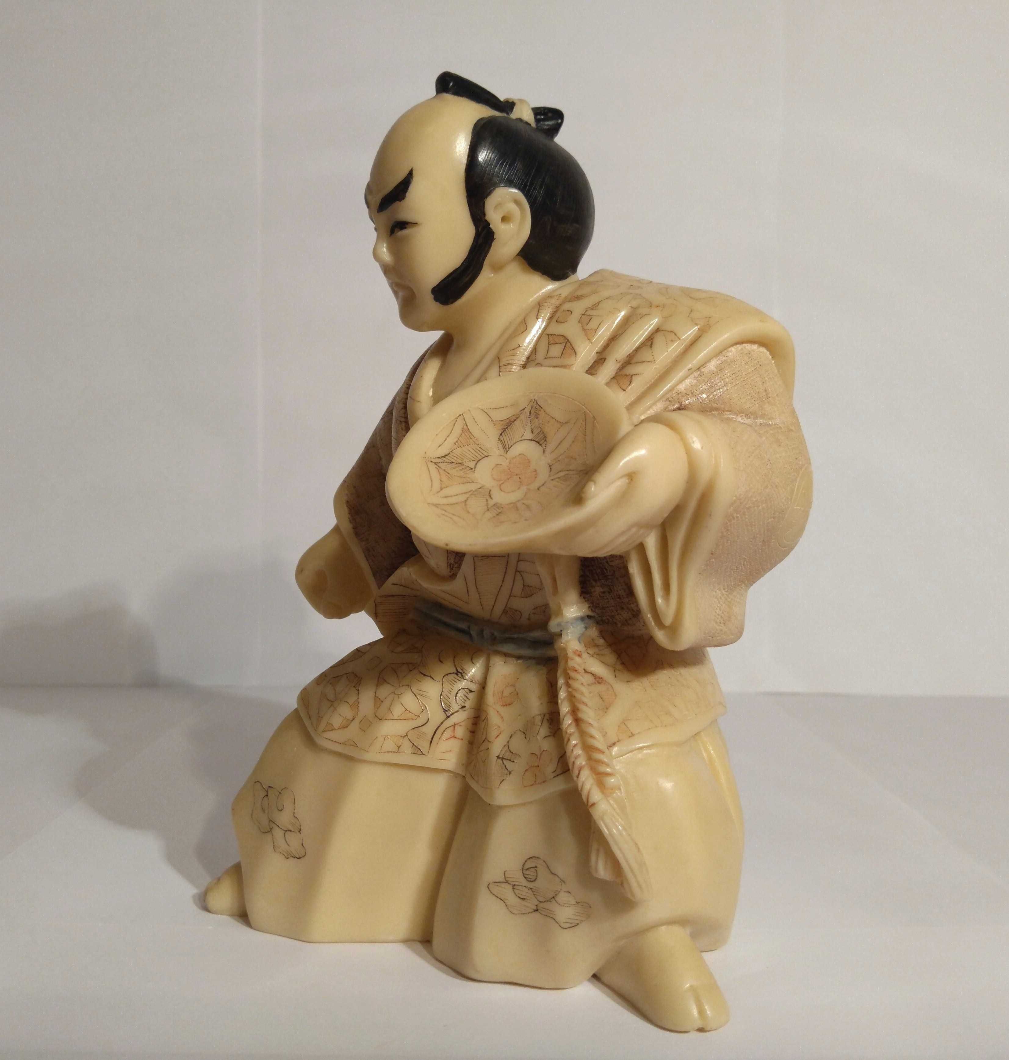 Statueta asiatica Feng shui, afaceri |Samurai| veche, semnata