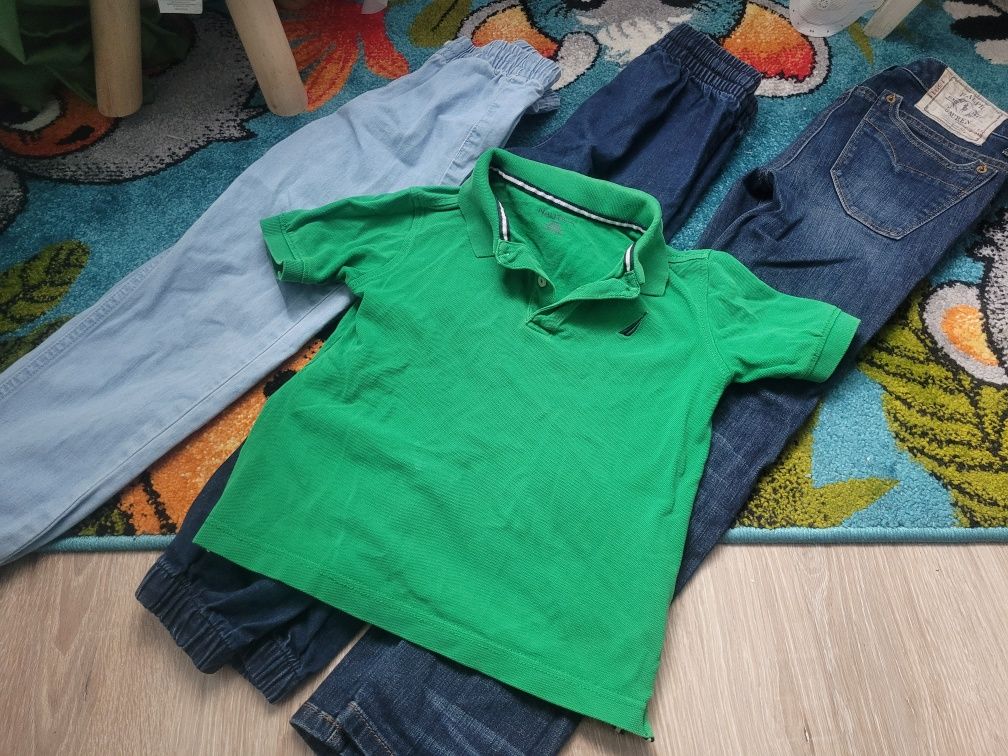 3 perechi blugi H&M + Ralph Lauren 7-10 ani + tricou Nautica polo