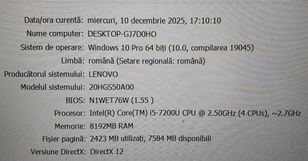 Laptop Lenovo Thinkpad T470s 14" i5 7200 8gb ram 512gb ssd