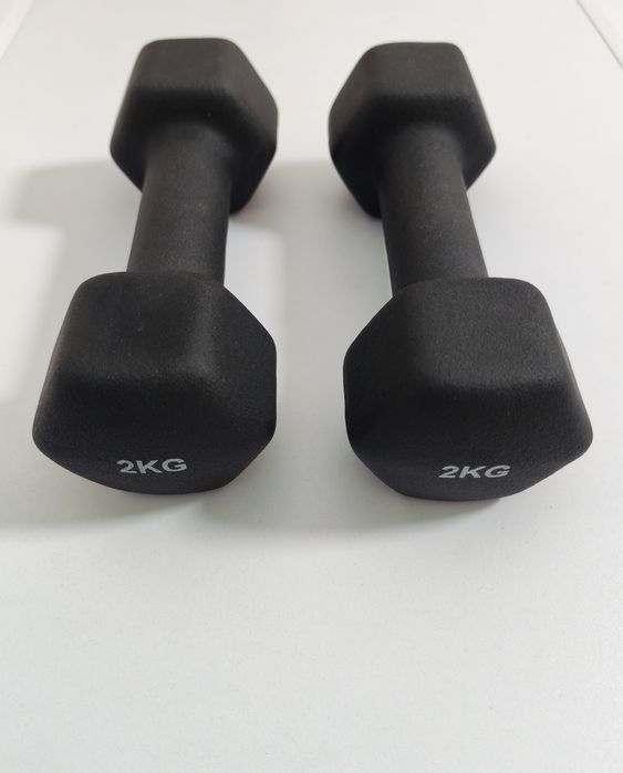 Set gantere neopren Tunturi, 1 kg, 2 kg noi.