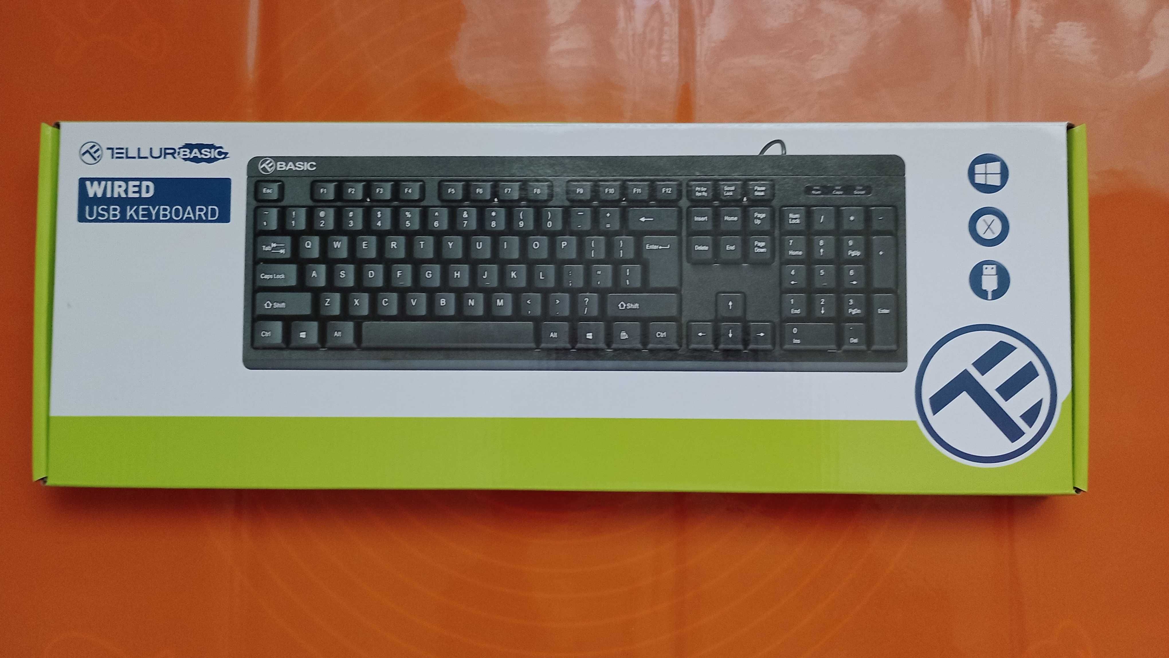 Tastatura Tellur cu fir, noua, functionala pentru pc, tableta, telefon