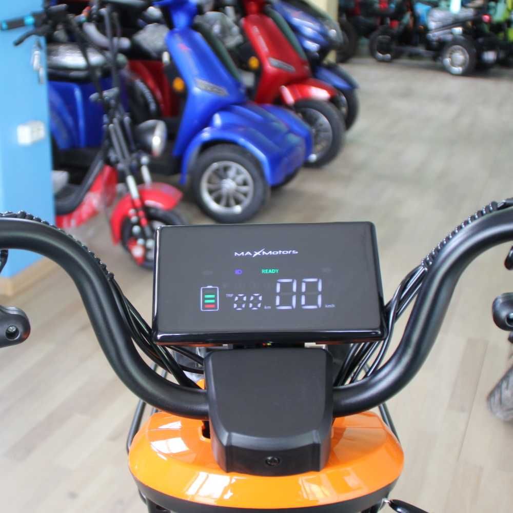 Триместна Електрическа Триколка MaxMotors X1, 1500W, 48V/20Ah, ORANGE