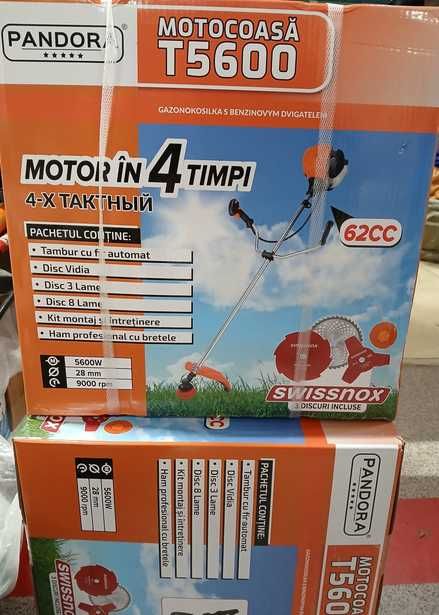 Motocoasa motor in 4 timpi PANDORA 7,5HP 62cc T5600 9000RPM