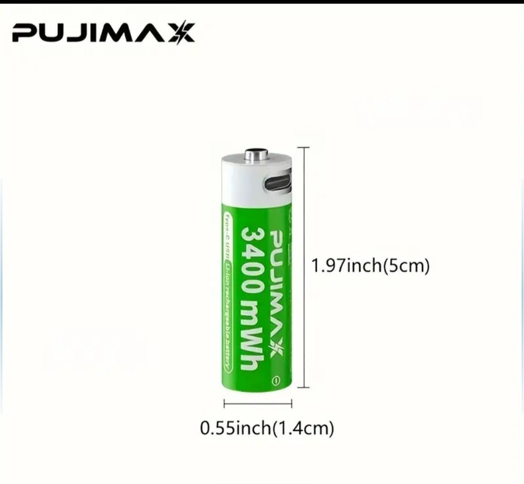 1.5V литиево-йонна батерия тип АА, 3400mWh