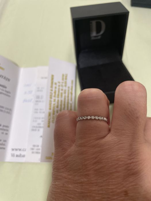 Vand inel aur alb 18k cu diamante!