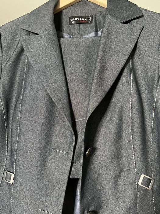 Costum elegant gri Lady Lux