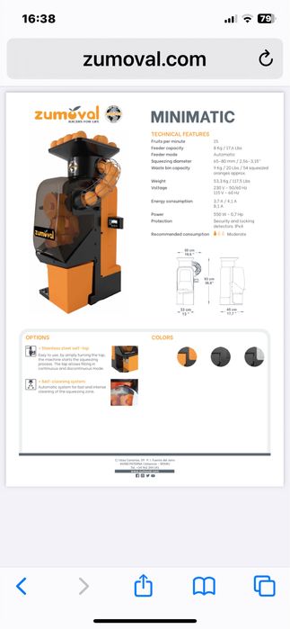 Storcator citrice Zumoval portocale