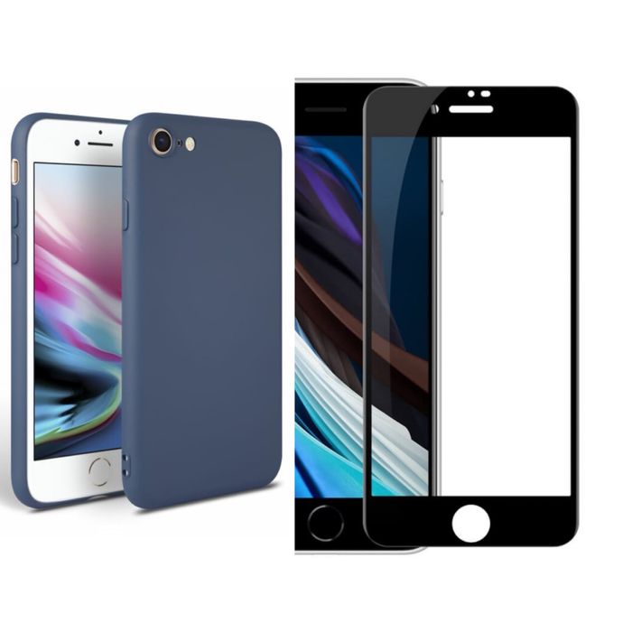 Iphone 8 Plus SE Husa Soft Case Cu Catifea + Folie Sticla 21D