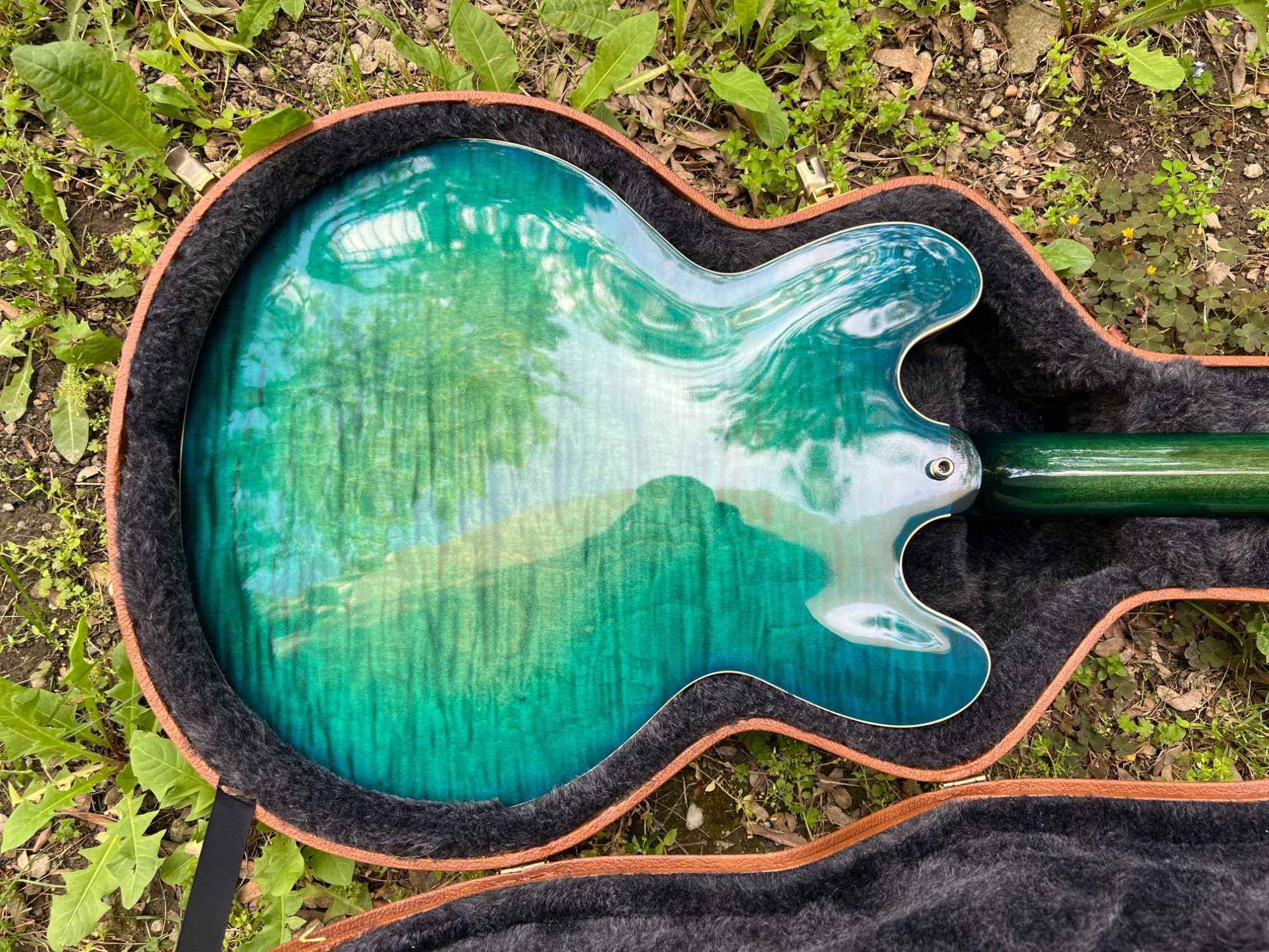 Chitara electrica Gibson Memphis ES-335 Figured Aquamarine 2018