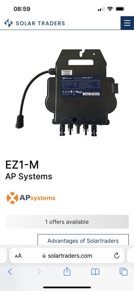 APsystems EZ1 800W Solar Inverter EZ1-M-EU sigilat