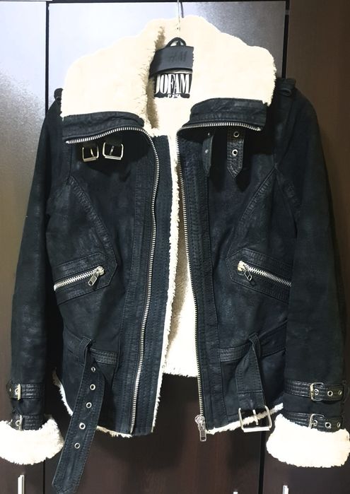 Дамско късо кожухче естествена кожа хс