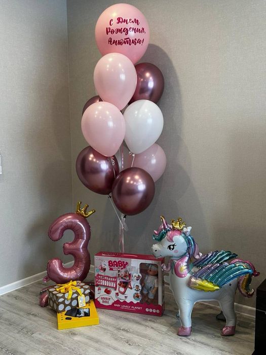 Фонтан из 10 шаров 4500 тг гелевые на праздник детский выписку мальчик