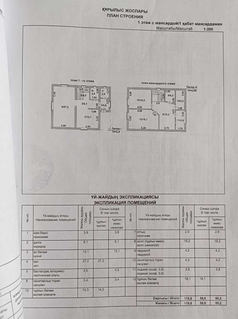 Дом 2 уровня, 120 м2, 27млн, Кабанбай Батыра