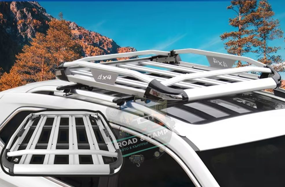 Багажник за автомобил, Универсален, скара, алуминий, 127см х 96см