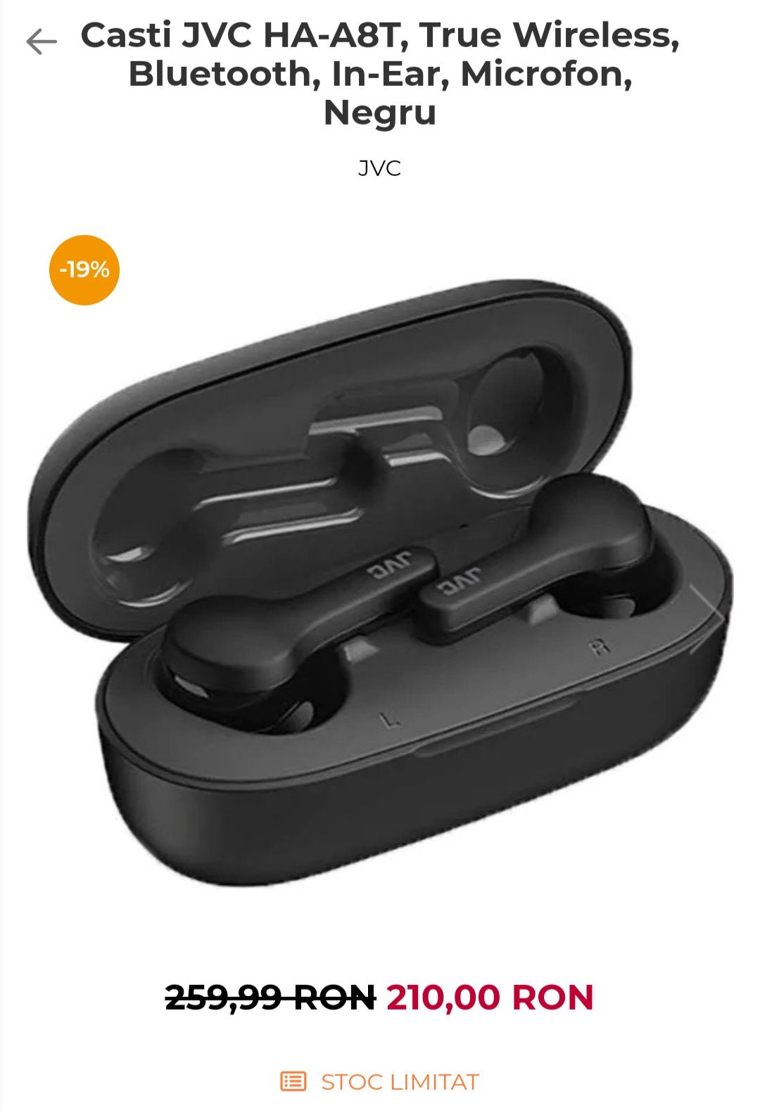 Căști JVC earbuds trupe wireless