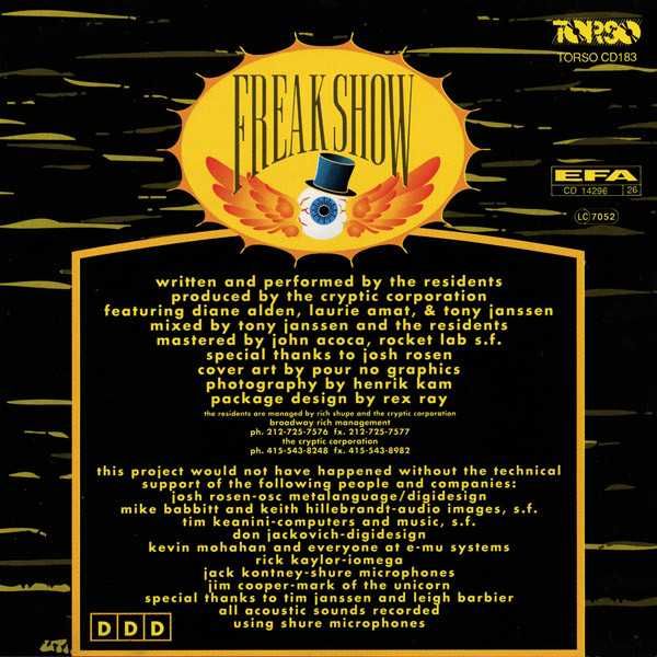 CD The Residents - Freak Show 1990