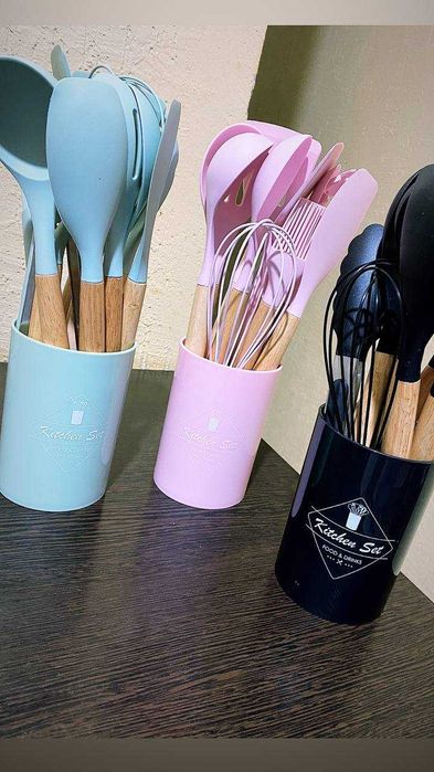 Набор поварешек 12в1 новые селикон