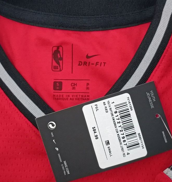 Nike NBA Toronto Raptors Jersey потник ръст 128-137см и 137-147см