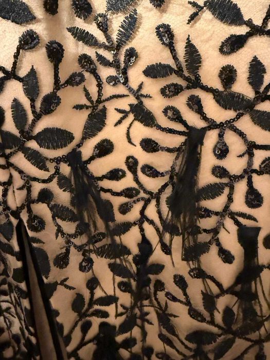 Rochie de seara Nissa cu paiete si pene