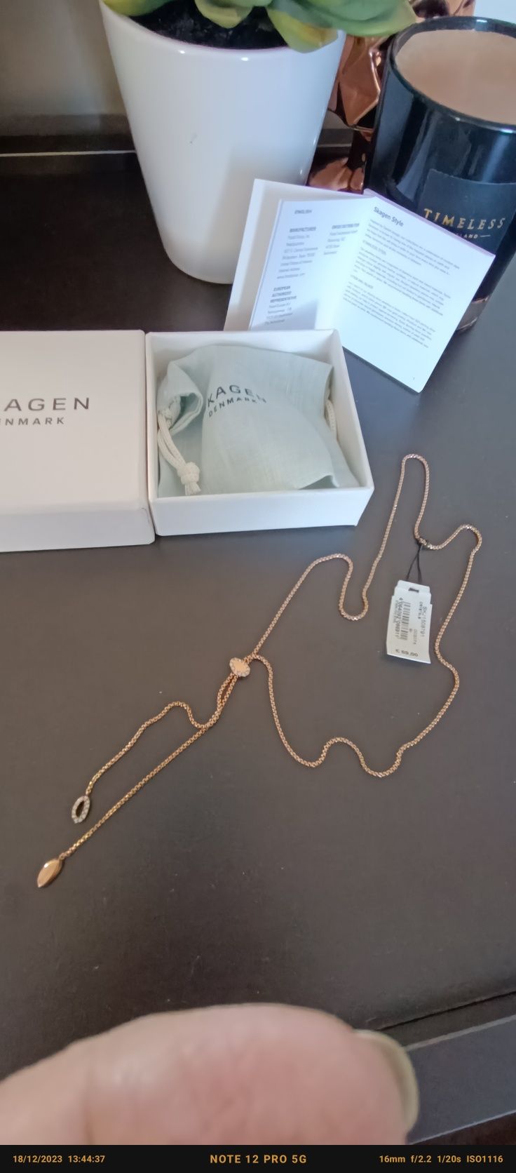 Колие Skagen с покритие от розово злато