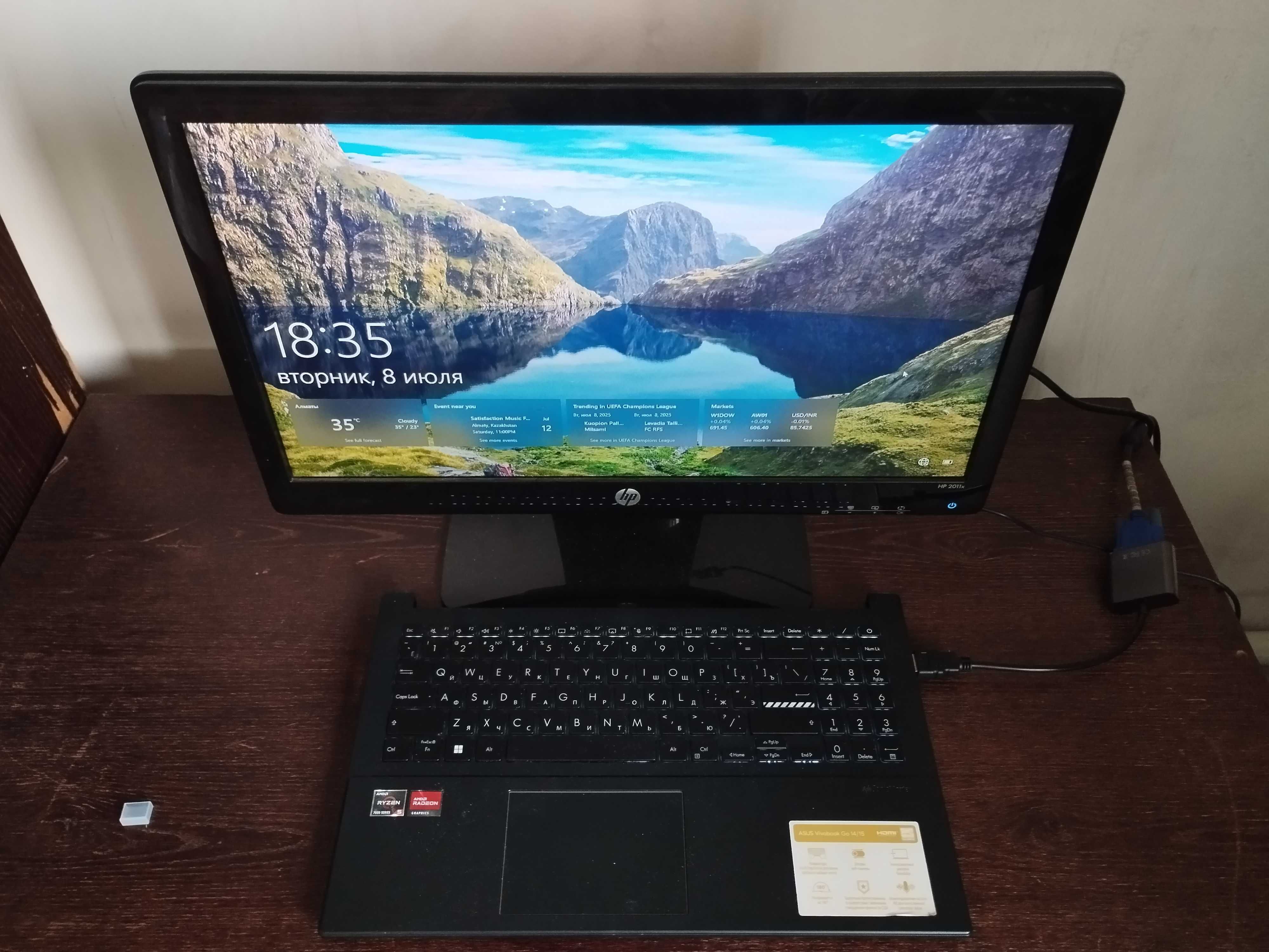 Компьютер компактный,легкий на Ryzen 5 7. 8 gb DDR5, 120 SSD M2. W10