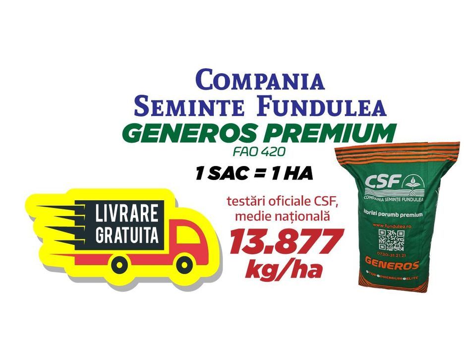 samanta porumb premium GENEROS PREMIUM  2022 seminte porumb FAO 420