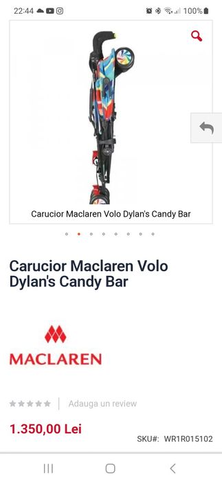 Carucior Maclaren Volo Dylan's Candy Bar