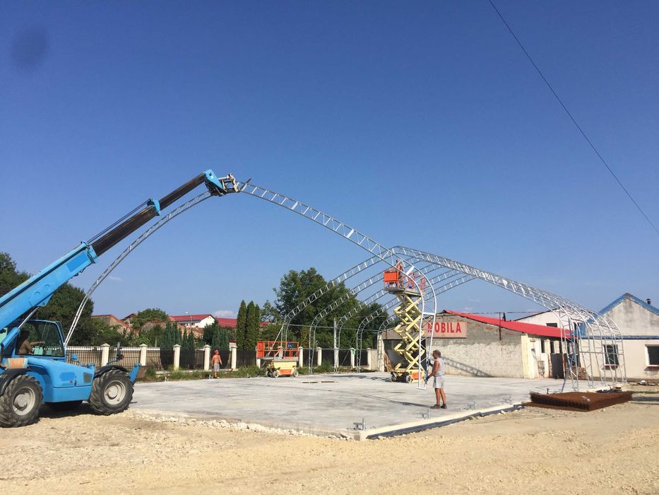 Corturi industriale, cort industrial, halā (Pereti drepti,semirotund)