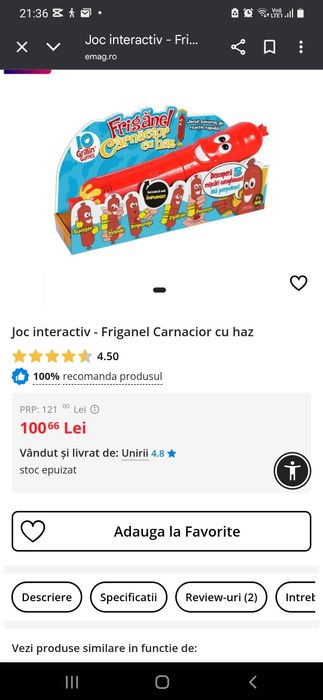 Joc interactiv copii,cârnăcior cu haz!