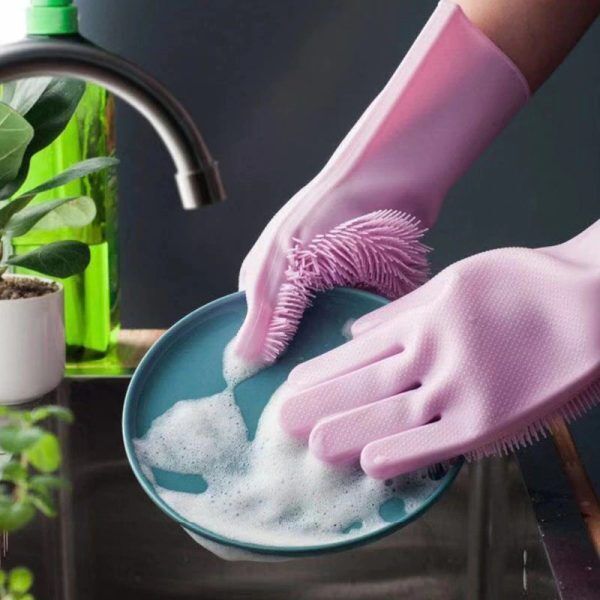 Силиконови домакински ръкавици за миене на чинии- Cleaning gloves