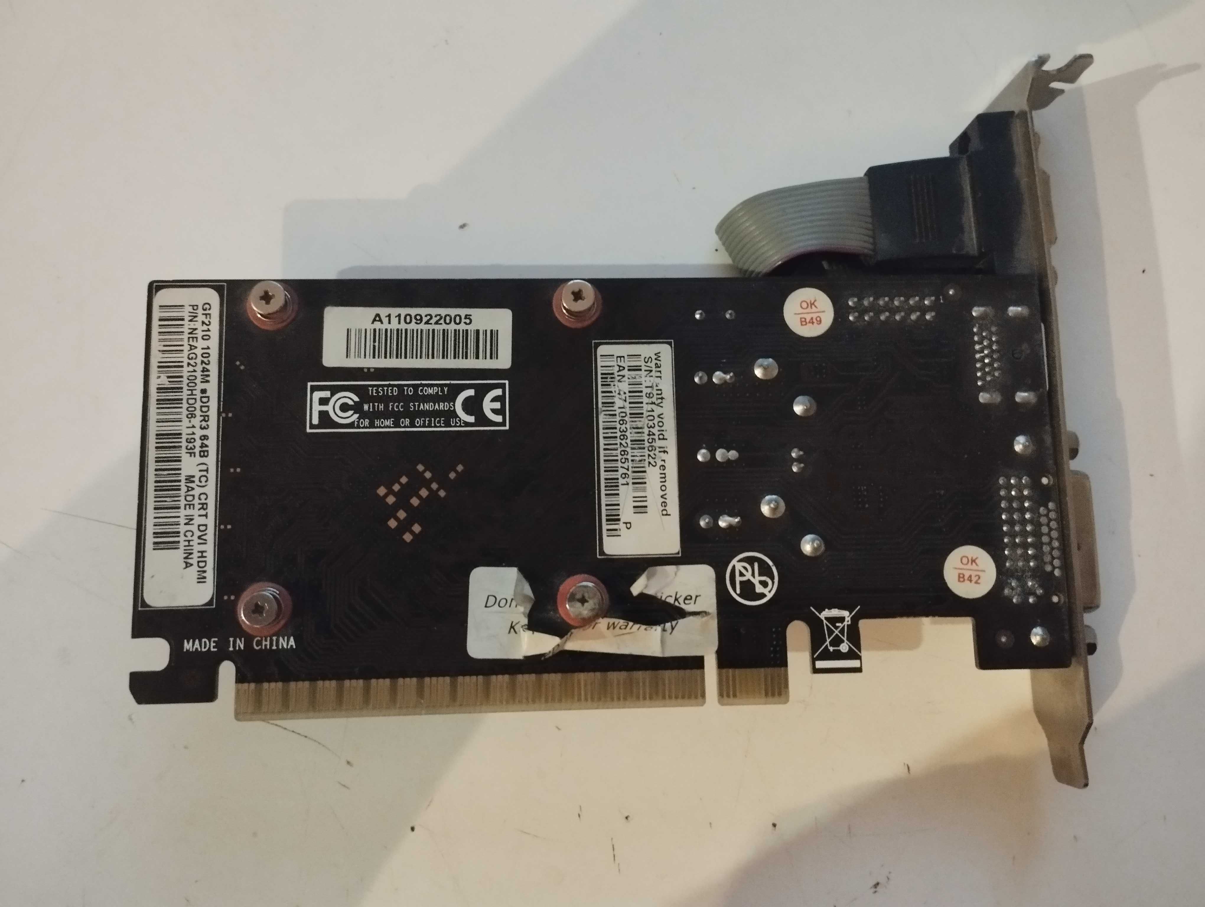 Видеокарта Geforce 210 1gb ddr3 64B
