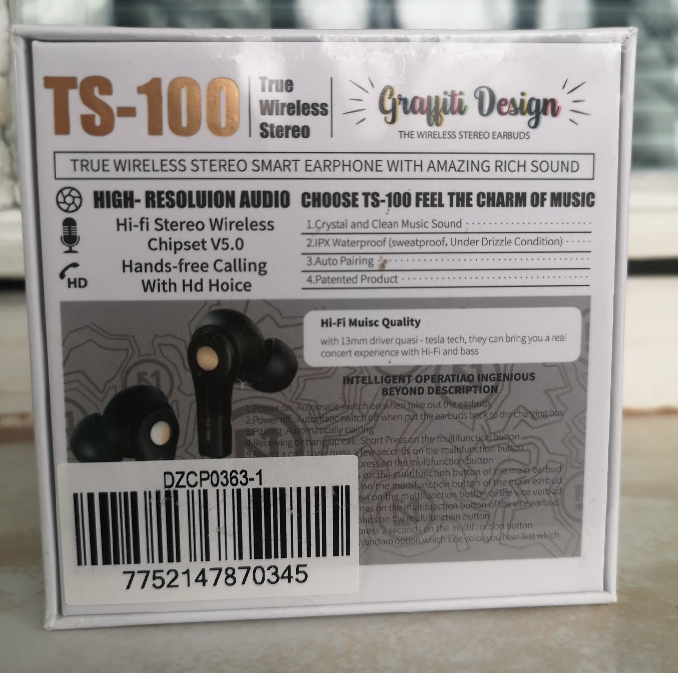 Casti Bluetooth TWS TS-100 hi-fi fara fir