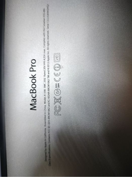 Dezmembrez MacBook PRO A1398