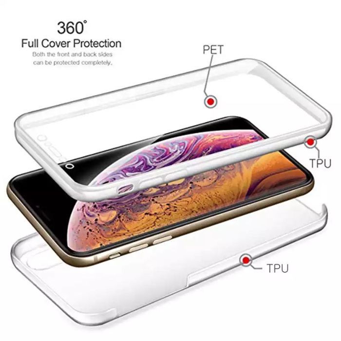 Husa CRYSTAL 360° fata + spate pt. IPhone X , XS , XR , XS Max